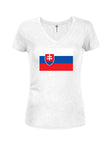 Slovak Flag Juniors V Neck T-Shirt
