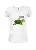 Snail Wheee! Juniors V Neck T-Shirt