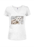 Snow Leopard Juniors V Neck T-Shirt