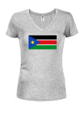 T-shirt à col en V pour junior, drapeau sud-soudanais