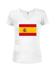 Spanish Flag Juniors V Neck T-Shirt