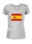 Spanish Flag Juniors V Neck T-Shirt