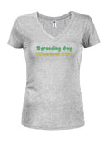 Spreading Joy Wherever I Go Juniors V Neck T-Shirt