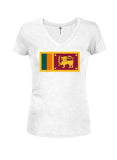 Camiseta con cuello en V para jóvenes con bandera de Sri Lanka