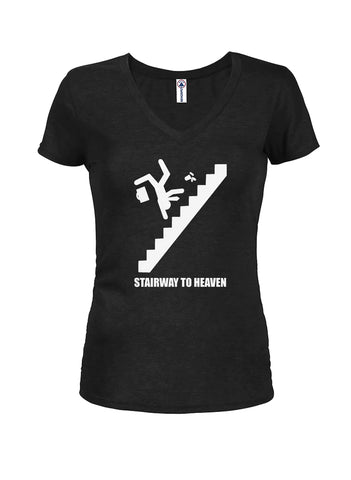 Stairway to Heaven Juniors V Neck T-Shirt