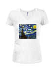 Starry Night UFO Juniors Camiseta con cuello en V