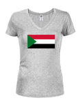 Sudanese Flag Juniors V Neck T-Shirt