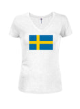 Swedish Flag Juniors V Neck T-Shirt