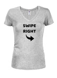 Swipe Right Juniors V Neck T-Shirt