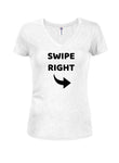 Swipe Right Juniors V Neck T-Shirt