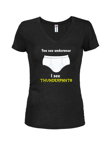 THUNDERPANTS Camiseta con cuello en V para jóvenes