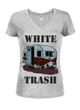 Camiseta con cuello en V para jóvenes WHITE TRASH