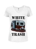 Camiseta con cuello en V para jóvenes WHITE TRASH