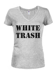 WHITE TRASH Juniors V Neck T-Shirt