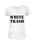 WHITE TRASH Juniors V Neck T-Shirt