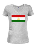 Camiseta con cuello en V para jóvenes con bandera de Tayikistán