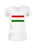 T-shirt à col en V pour juniors avec drapeau tadjik