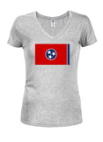 Tennessee State Flag T-shirt à col en V pour juniors