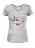 Tetrahydrocannabinol Juniors V Neck T-Shirt