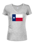 T-shirt à col en V pour juniors avec drapeau de l'État du Texas