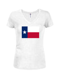 T-shirt à col en V pour juniors avec drapeau de l'État du Texas