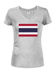 Camiseta con cuello en V para jóvenes con bandera de Tailandia