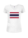 Camiseta con cuello en V para jóvenes con bandera de Tailandia