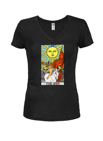 T-shirt à col en V pour juniors The Sun Tarot Card