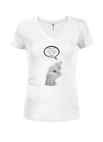 The Thinker Toilet Paper Juniors V Neck T-Shirt