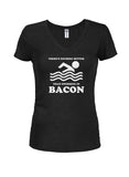 Il n'y a rien de mieux que de nager dans Bacon Juniors T-shirt à col en V