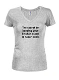 The secret to keeping your kitchen clean Juniors V Neck T-Shirt