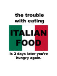 Le problème de manger de la nourriture italienne Tablier