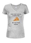 La façon dont je regarde la pizza T-shirt col en V Juniors