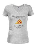 La façon dont je regarde la pizza T-shirt col en V Juniors