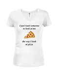 La façon dont je regarde la pizza T-shirt col en V Juniors