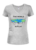 The world is flat Juniors V Neck T-Shirt