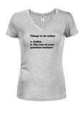Cosas que hacer hoy Camiseta con cuello en V para jóvenes