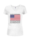 This 4th of July Remember Juniors V Neck T-Shirt