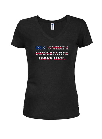 This is What a Conservative Looks Like Flag Juniors V Neck T-Shirt