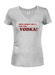 This Looks Like a Job for Vodka Juniors V Neck T-Shirt