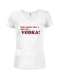 This Looks Like a Job for Vodka Juniors V Neck T-Shirt