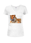 Tiger Juniors V Neck T-Shirt