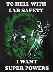 Al diablo con la camiseta de seguridad de laboratorio