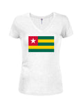 Camiseta con cuello en V para jóvenes con bandera togolesa