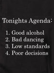 Tonights Drinking Agenda Kids T-Shirt