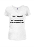 Toot Toot! SS. Failboat under weigh Juniors V Neck T-Shirt