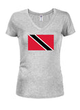 T-shirt à col en V pour junior avec drapeau trinidadien et tobagonien