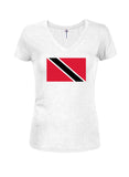 Camiseta con cuello en V para jóvenes con bandera de Trinidad y Tobago