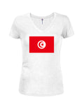 T-shirt col en V junior drapeau tunisien