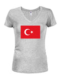 T-shirt à col en V pour juniors avec drapeau turc